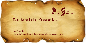 Matkovich Zsanett névjegykártya