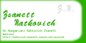 zsanett matkovich business card